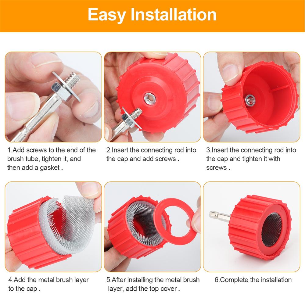 9 Pieces Of Metal External Pipe Grinder Pipe Cleaning Brush Polishing/Rust Removal Tool Home Stainless Steel Cleaning Brush