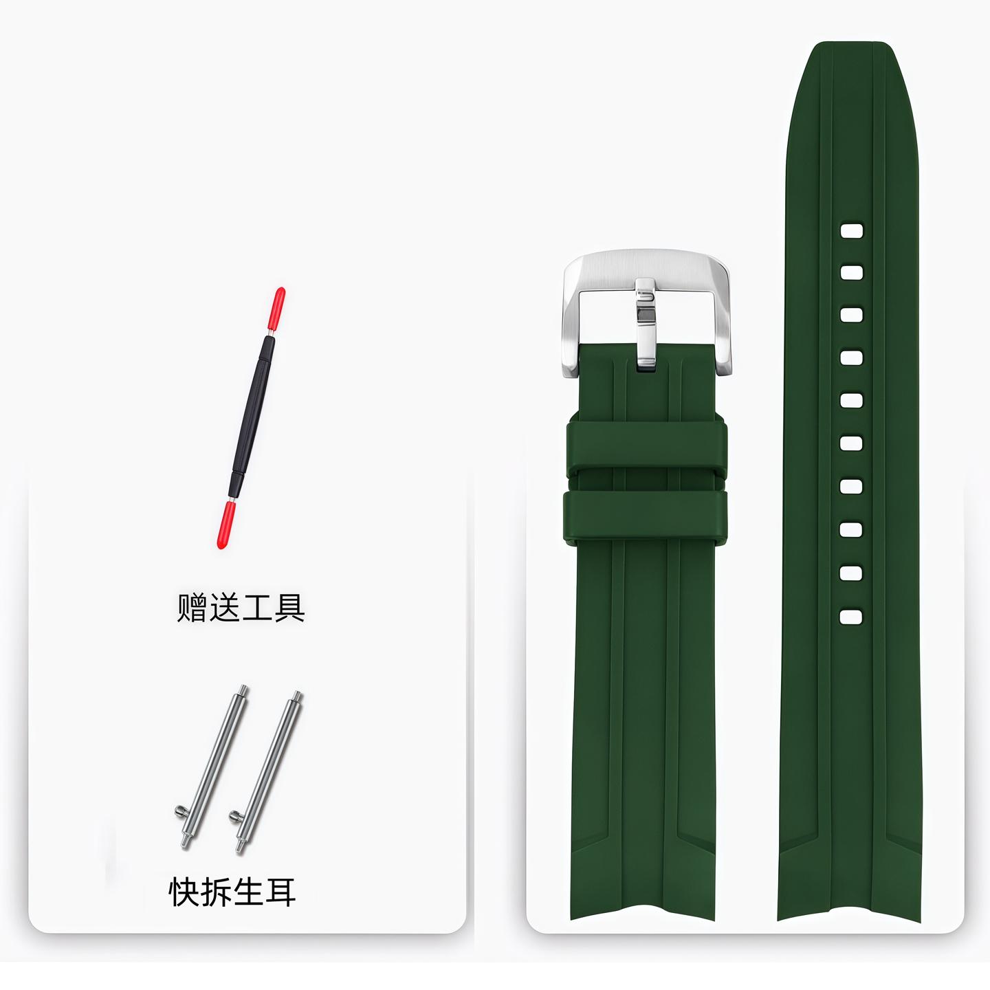 

High Quality Fluorous Rubber Watch Strap for Longines Conquest Hydroconquest L3.781/L3.782/L3.742 FKM watchband Men wristband 21mm