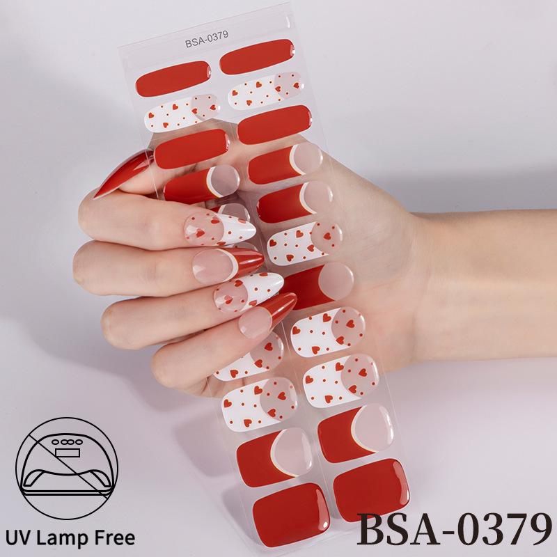 Adesivi per Unghie in Gel Impermeabili Francesi - Carini Cartoni Animati Nail Art Senza Cottura per Stili Europei e Americani