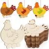 8 Pieces Blank Wooden Easter Egg Graffiti Painting Toy Easter Painted Crafts  Hanging Ornament