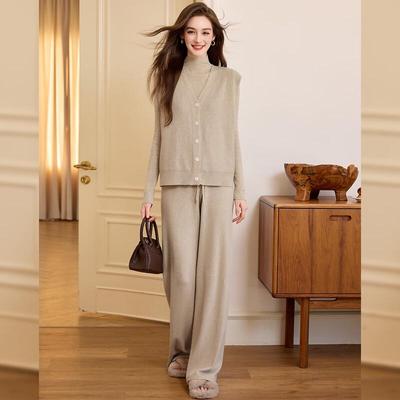Women's Elegant Knitted Vest 3-Piece Set