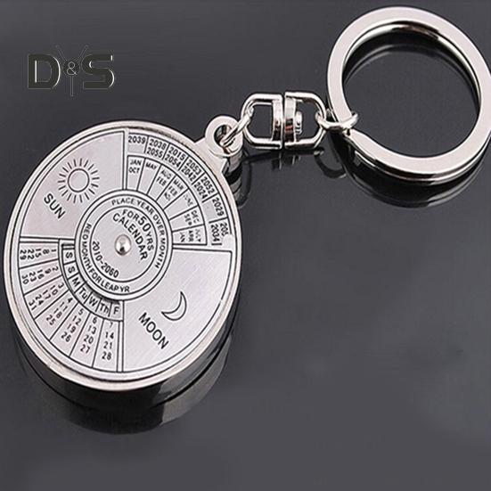 2/3/5Pcs Sun Moon Keychain English Perpetual Calendar Pendant Keyring Retro Design Multi-purpose Accessory