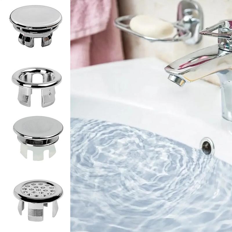 Bathroom Sink Overflow Trim Ring Overflow Cover Rings Hole Insert 22-24mm Sturdy Double Layer Overflow Cover Insert In Hole