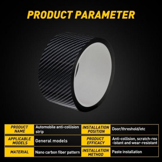 Car Sticker Door Fiber Anti Carbon Body Scratch Protector Sill Scuff Cover Strip