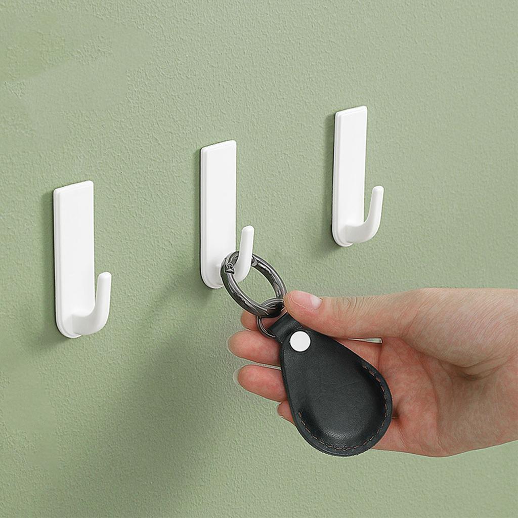 6pcs Bathroom Hooks No Drilling Easy Installation Wall Hooks Stylish Simple Plastic Adhesive Hooks