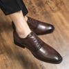 Fashion Classic Italy Pointed Toe Leather Shoes Men Luxury Oxfords Business Formal 2025 Men Shoes Boos Dress Men Black Wedding Shoes