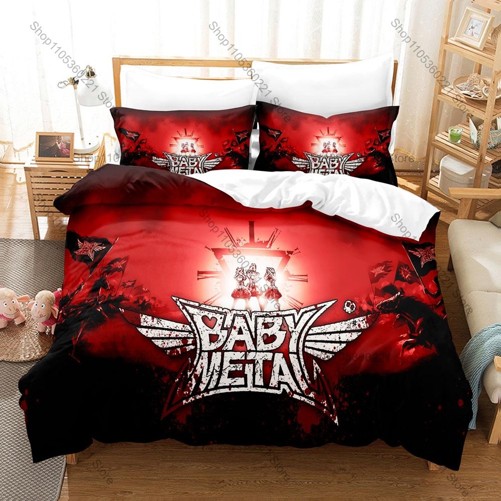 Personality Babymetal Band Printed Bedding Set New Soft Skin Friendly Duvet Cover Pillowcase Comfortable Bedroom Bed Linens Home