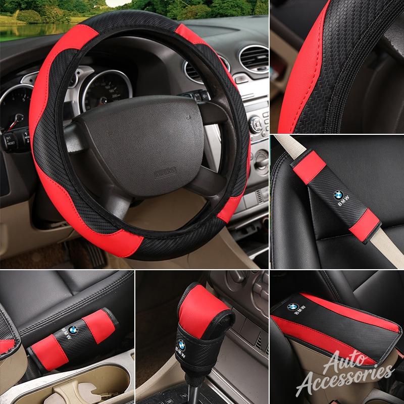 Car Armrest Pad Steering Wheel Cover Seat Belt Shoulder Cover Shift Grip Cover For BMW M2 M3 M4 M5 E46 E90 E60 F10 F30 E36 Sport