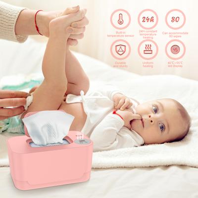 Bebek Mendili Isıtıcı Islak Havlu Dispenseri Ev/Araba Kullanımı Mini Mendil Isıtıcı Taşınabilir USB ile Çalışan 40-55°c Ayarlanabilir Sıcaklık