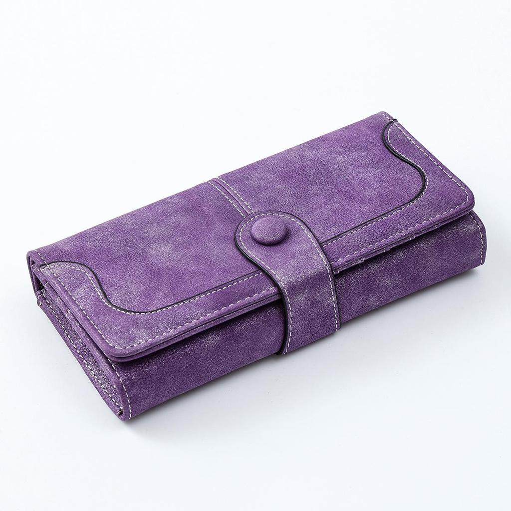 Women's Frosted PU Long Wallet Clutch - Large Capacity, Multi-purpose Card Holder