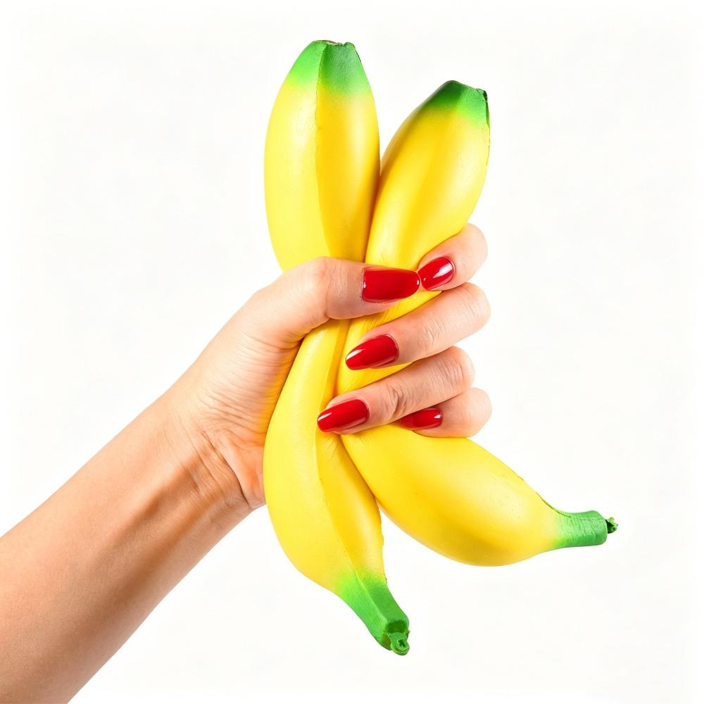 Weiche Bananen-Stressentlastung, langsam aufsteigende Jumbo-Quetschfrucht, lustige Stressbewältigung, reduziert Druck 18*2,5CM