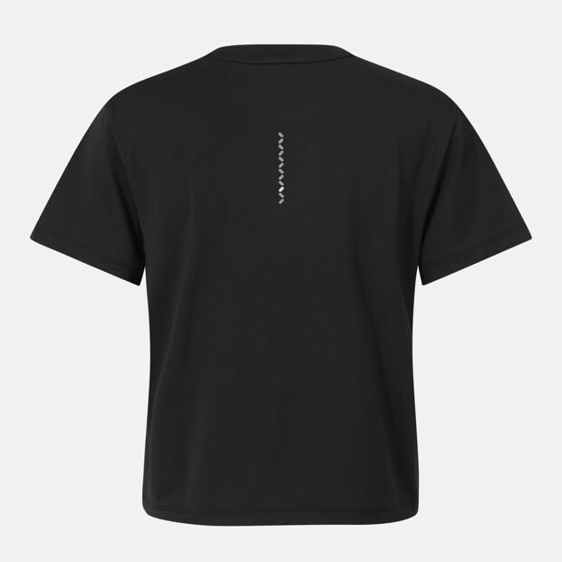 DESCENTE Women'S Running Semi-Crop Short Sleeve T-Shirt Black Sr122Rts31