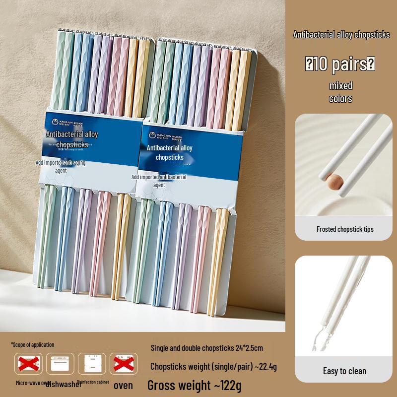 Beautiful Anti-Mold Household Alloy Chopsticks - One Per Family Member