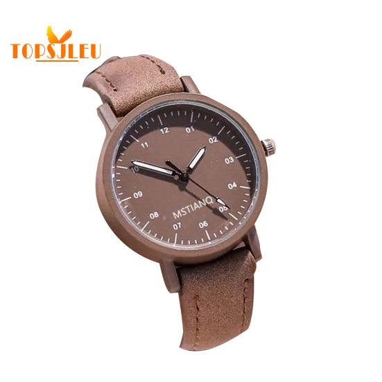 

Сверхлегкие кварцевые часы: Круглый циферблат, кварцевый механизм, высокая точность, устойчивость к царапинам — наручные часы Simple Style для девочек кофейный