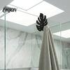 One-piece Molding Hook 3D Printed Edge for 8mm Glass, Monstera Leaf Wall Cloth Hanging Hanger, No Drill Shower Bathroom, Towel Organizer Decorative