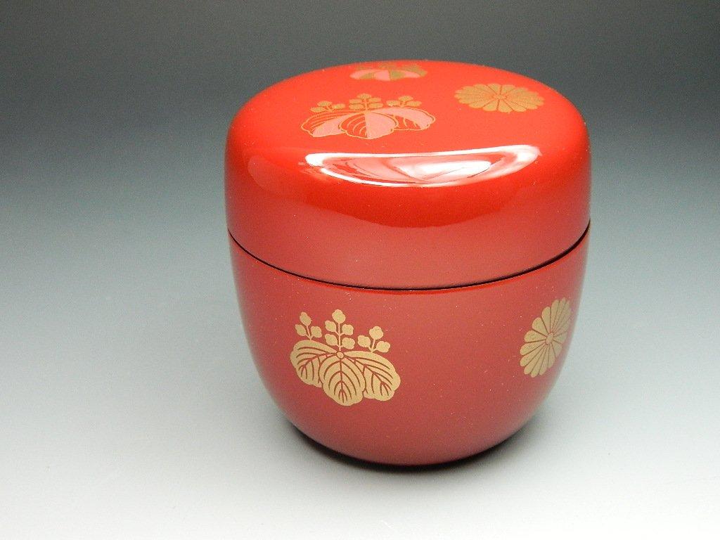 Medium Kodaiji Vermilion Colored Phenolic Resin that Does Not Lose Its Made in Tea Utensils Natsume, Makie, Lacquer, Makie, Shape, Japan,