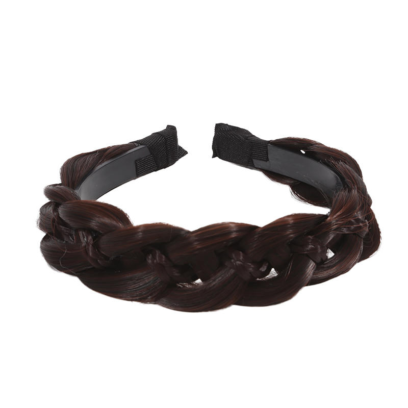 Classic Chunky Plaited Synthetic Hair Wide Braided Headband High Elasticity Braids Hair Band Hairpiece for Women