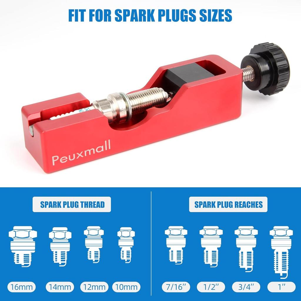 Spark Plug Gap Tool, Spark Plug Gapping Tool With 32 Blade Steel Feeler Gauge, Universal Spark Plug Gap Tool For Most 10Mm 12Mm 14Mm 16Mm Spark Plugs