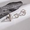 Hiphop Punk Exaggerated Asymmetrical Ring Set for Women Men Fashion Minimalist Geometric Hollow Round Unique Design Ring Jewelry