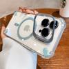 Four-corner ice magnetic suction is suitable for iPhone17Promax mobile phone case Apple 16 metal lens holder protective case.