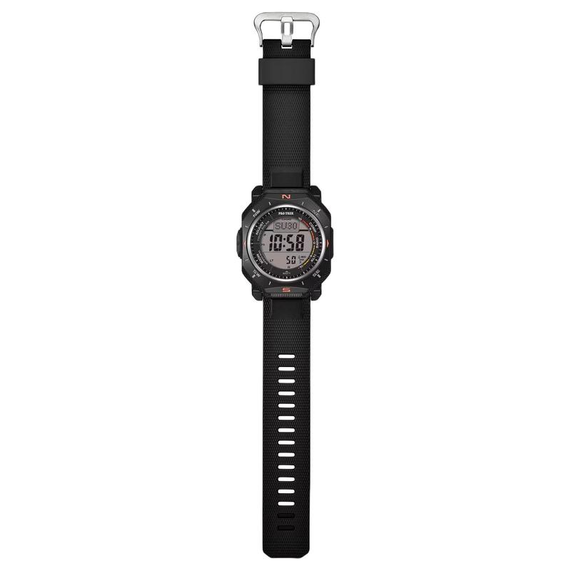 CASIO PRO TREK series 100 meters waterproof direction pressure altitude temperature display solar Quartz resin strap men's watch gray dial PRG-69-1