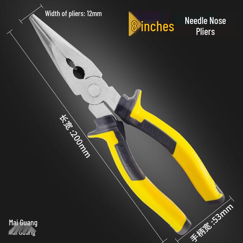 Multifunctional Labor-saving Electrician's Pliers Set: Tiger, Diagonal Cutting, and Hand Pliers - 3-Piece Set