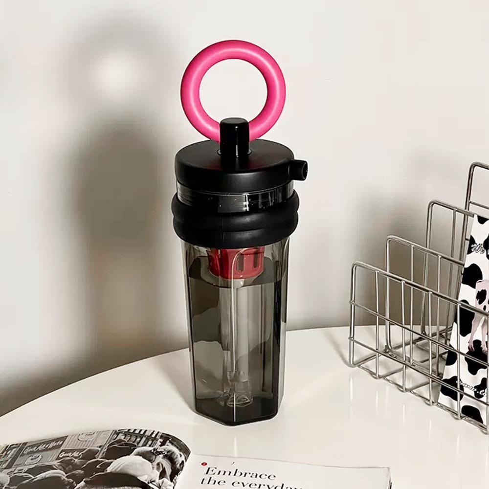 700Ml Summer Cup Milky Tea Cup Cute Wind Belt Straw Water Bottle with Handle Large Capacity Kettle