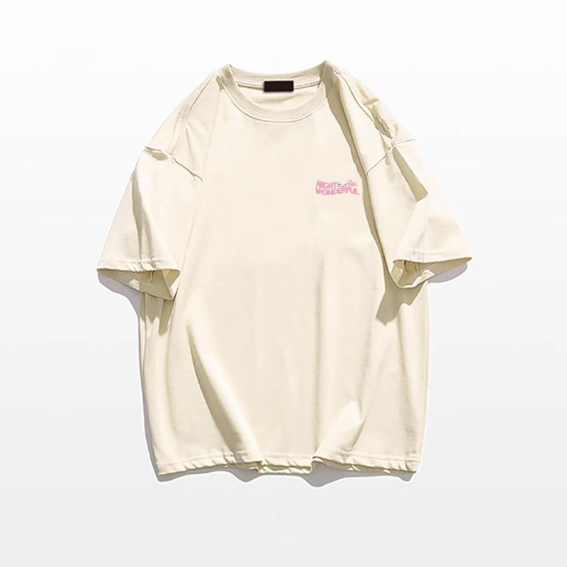 American retro front shoulder short-sleeved t-shirt women's summer new loose design niche half-sleeved top