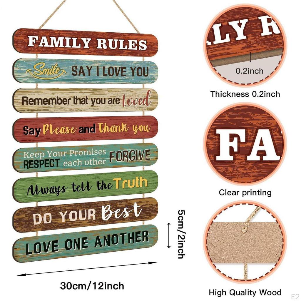 Wooden Hanging Sign with Sayings Farmhouse Rustic Compact Wall Plaque Inspirational Art