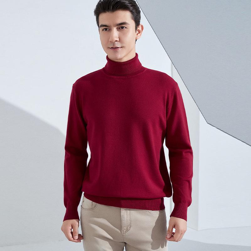 Men's High Lapel Loose Thickened Knit Sweater Casual Short Section Hedging Long-sleeved Bottoming Sweater Outer Sweater