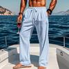 Men's Summer Breathable Cotton and Linen Straight-Leg Pants - Loose Casual Sportswear