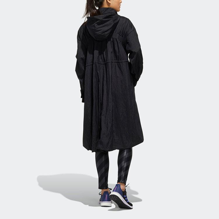 adidas Women's Black Long Hooded Windproof Jacket FM5184