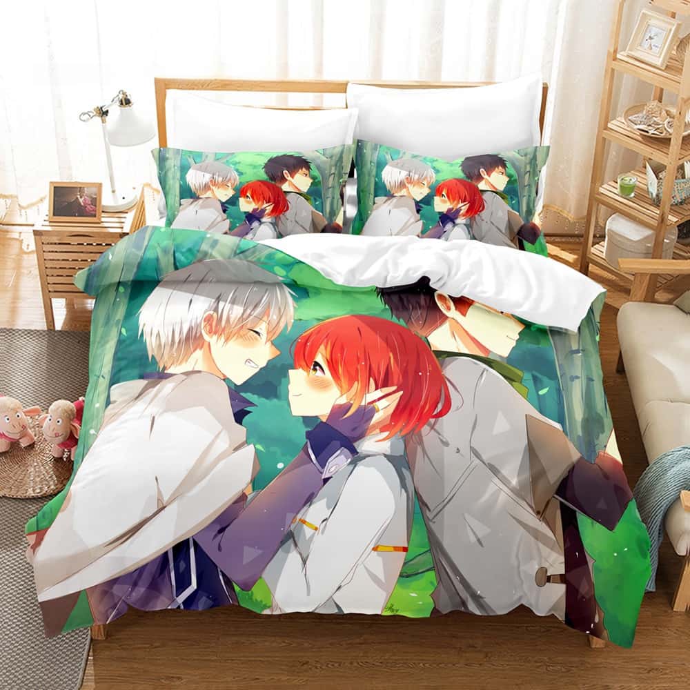 3d Print Snow White With The Red Hair Bedding Set Cartoon Anime three-piece Set Adult Kid Bedroom Duvet Cover Sets Home Textiles
