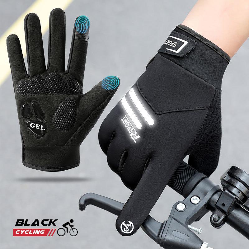 Riding Warm Gloves for Men and Women Fashion Plus Velvet Sports Outdoor Autumn and Winter Cold Proof Touch Screen Riding Anti Slip Gloves