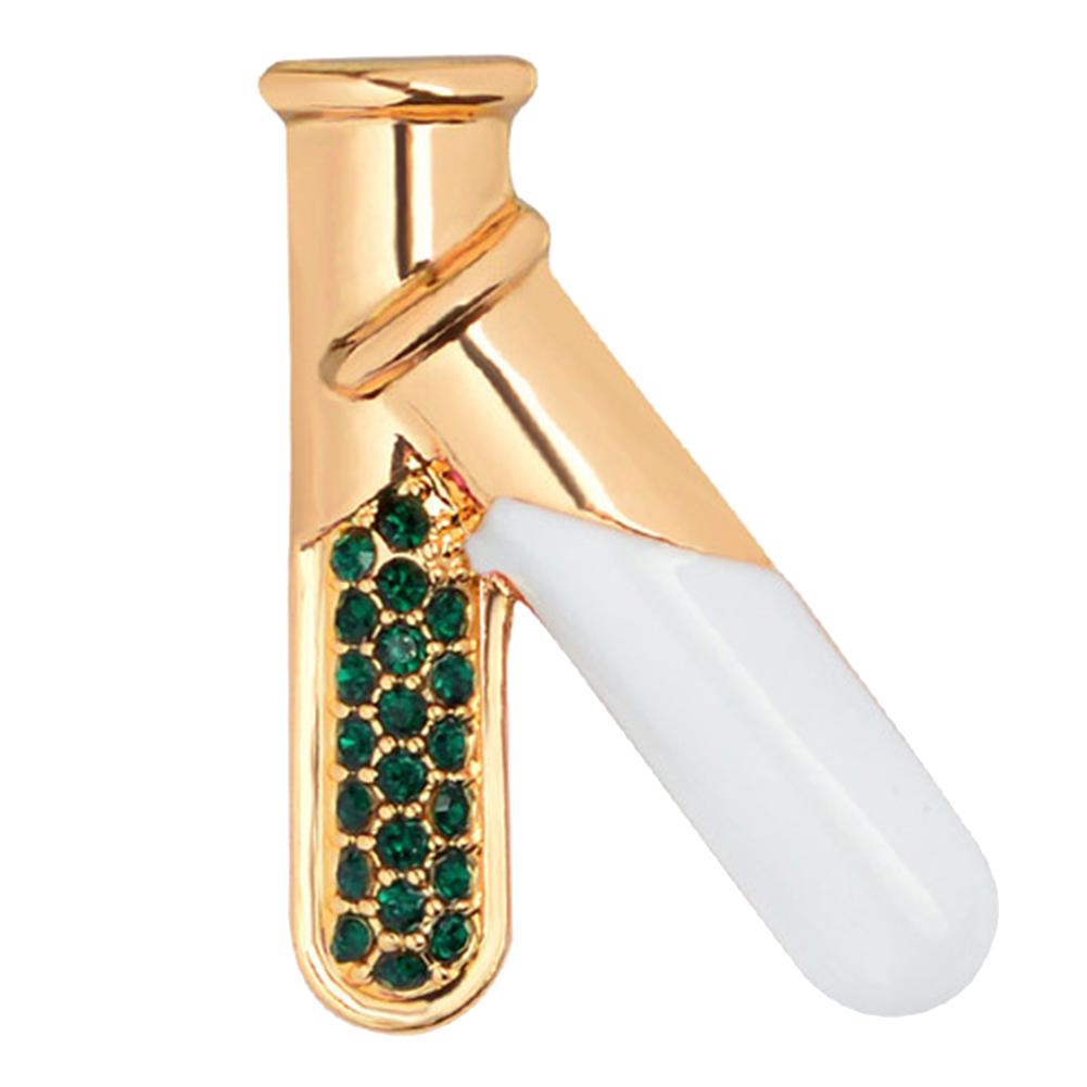 

Модная эмалированная трубка, инкрустированная брошь, булавка, медицинский топ, инструмент, значок врача и медсестры зелёный