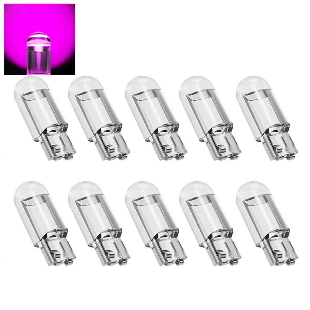 T10 W5W Cob Glass Wedge License Plate Lamp LED Car Light Dome Read Drl Bulb Car Accessories Dc 12v Universal Six Colors