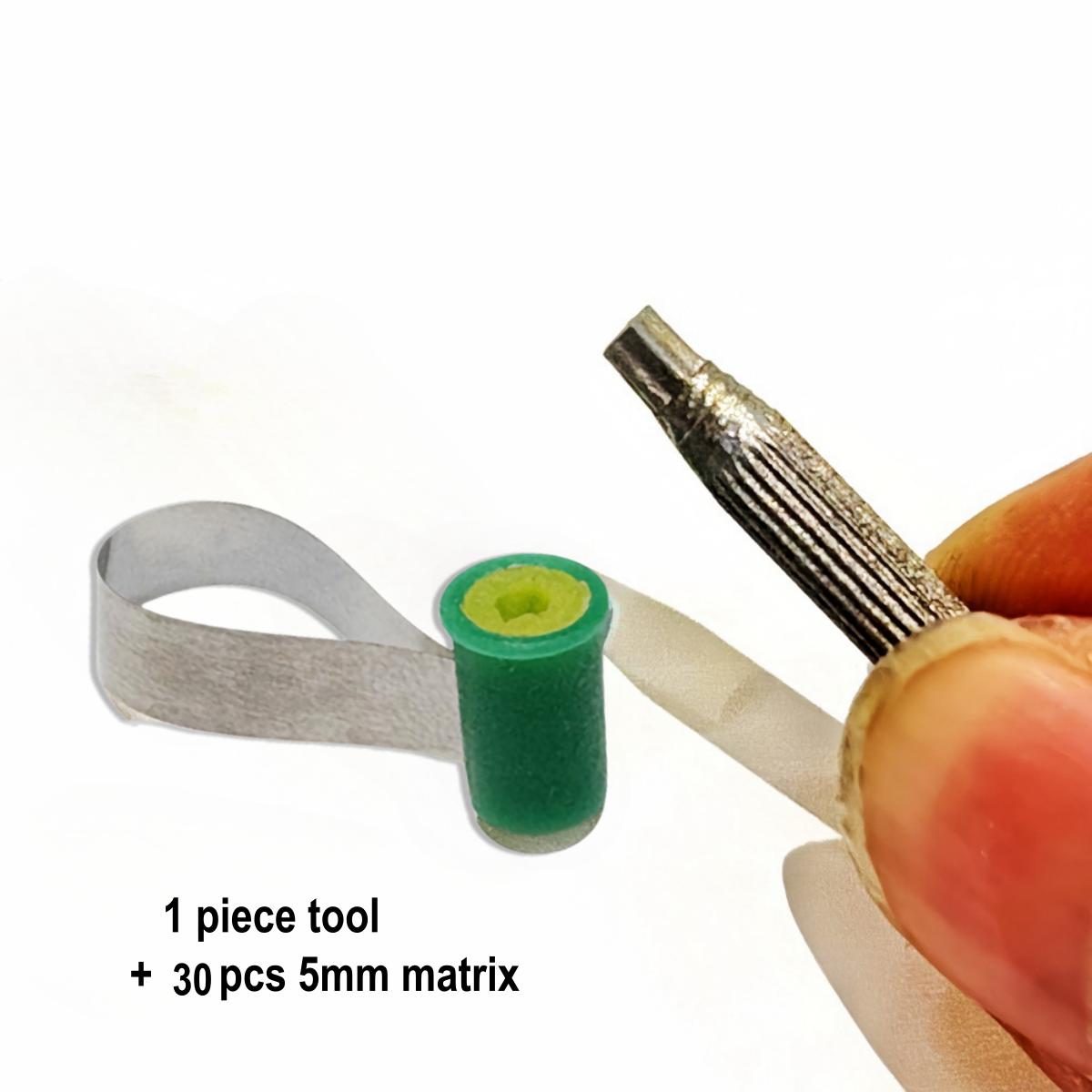 

50 шт./коробка или 1 набор зубных матричных колец, стальные матричные двухсторонние контурные анатомические матричные кольца для стоматологии с инструментами 1 set 5mm (30pcs)