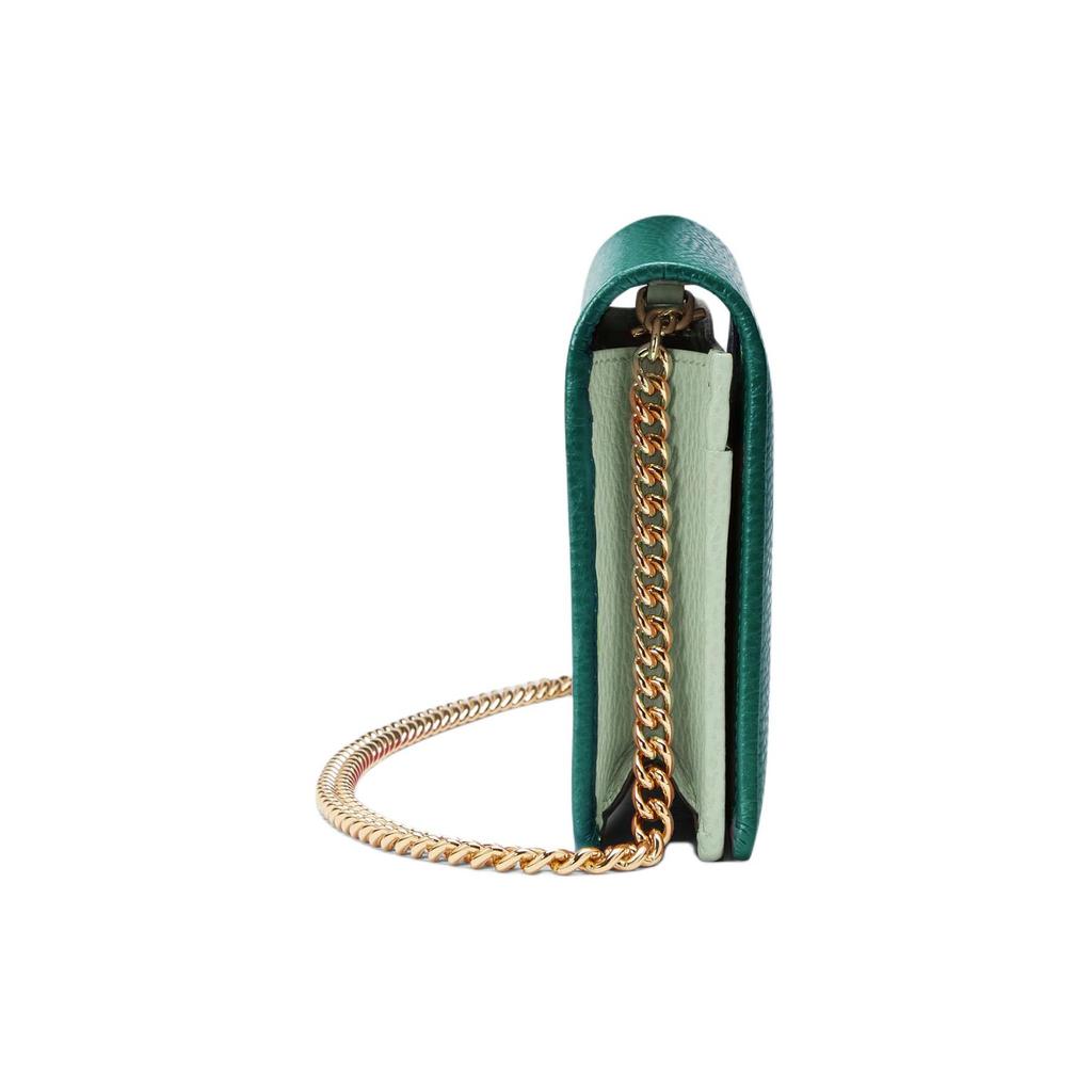 Gucci GG Emblem Double G Metal Decoration Leather Mini Shoulder Bag Women shoulder bag Green 497985-CAO2G-3146