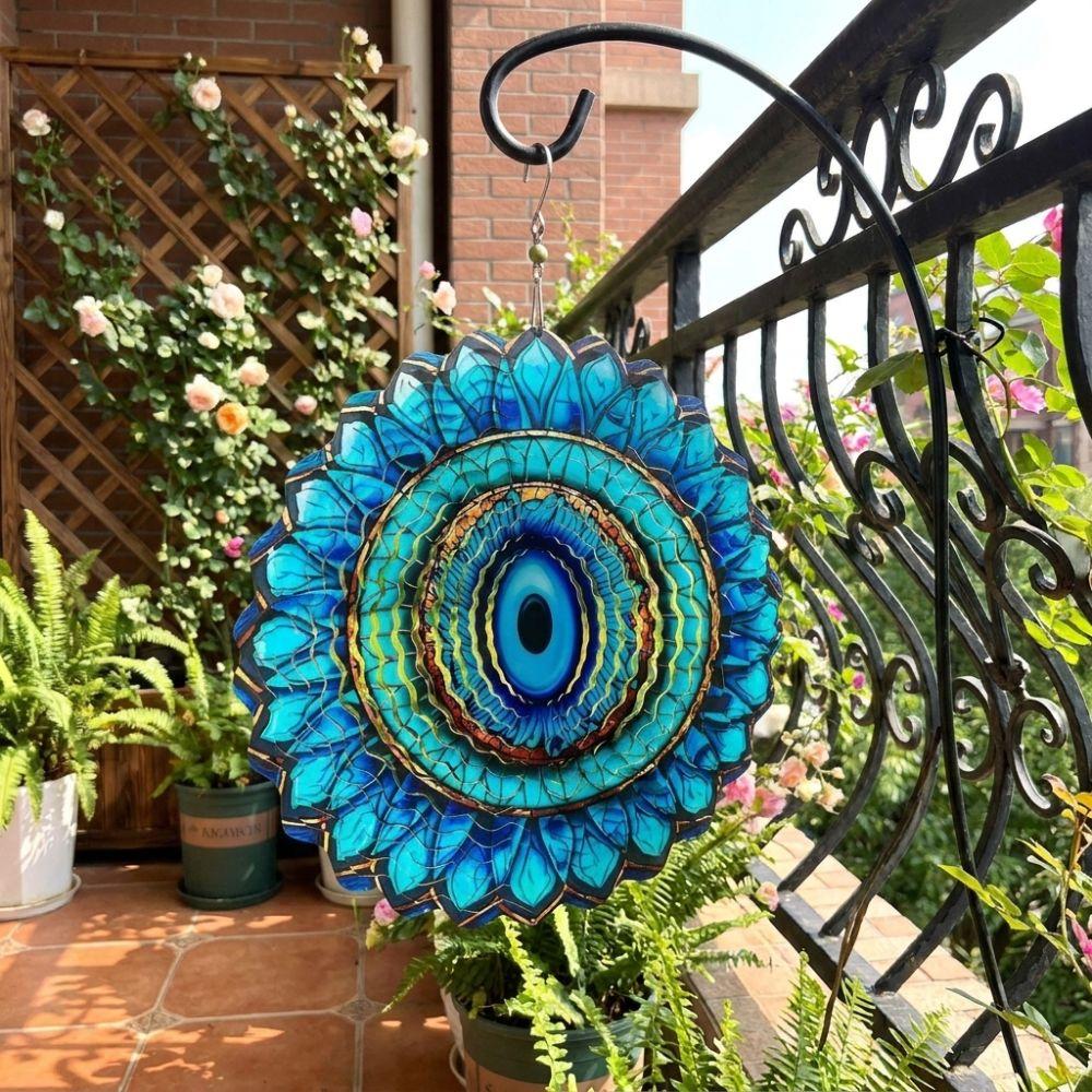 Hanging 3D Wind Spinner Metal Rotating Wind Chime Yard Art Hanging Wind Chime Garden