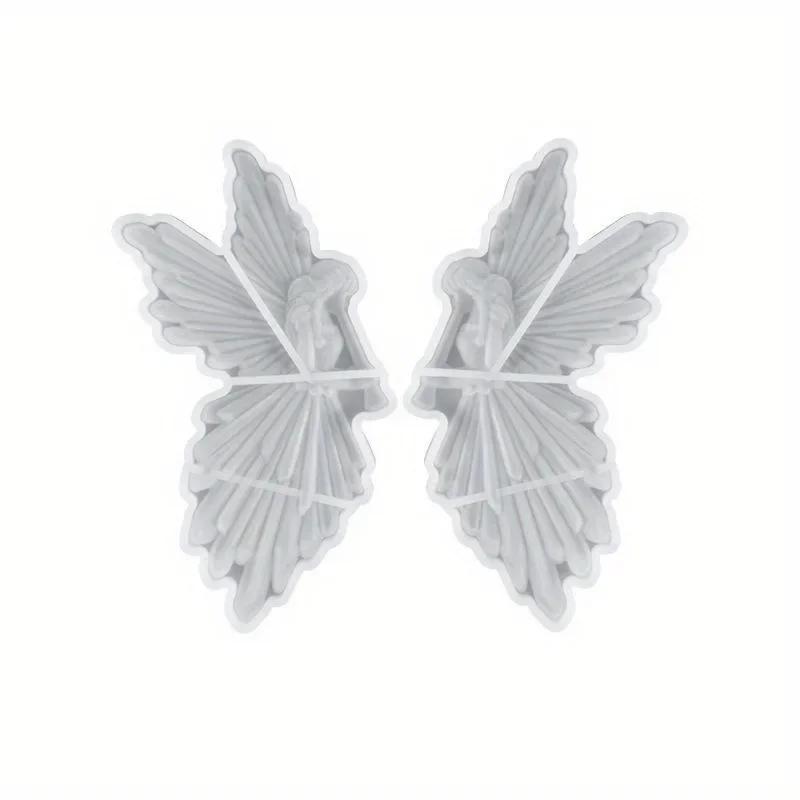 Crystal Drop Glue DIY Angel Mold Handmade Creative Symmetrical Left and Right Blowing Flute Wings Fairy Mirror Silicone Mold