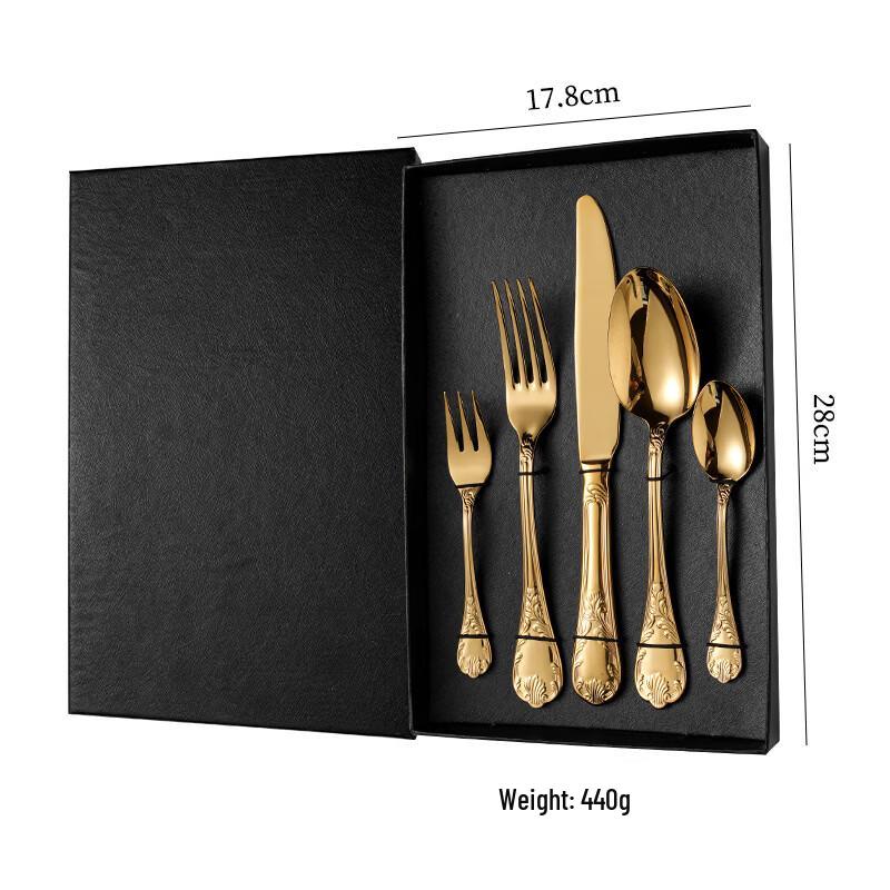 abay 304 Stainless Steel Vintage Golden Flatware Set