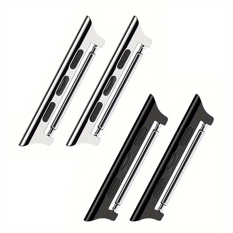 

4 шт. 20 мм разъемов для часов, адаптер из нержавеющей стали, i Watch S1 2 3 4 5 6 7 8, разъем из нержавеющей стали 38/40/41/42/44/45/49 мм, идеально подходит для подарков 38/40/41mm(20mm) чёрный/серебряный