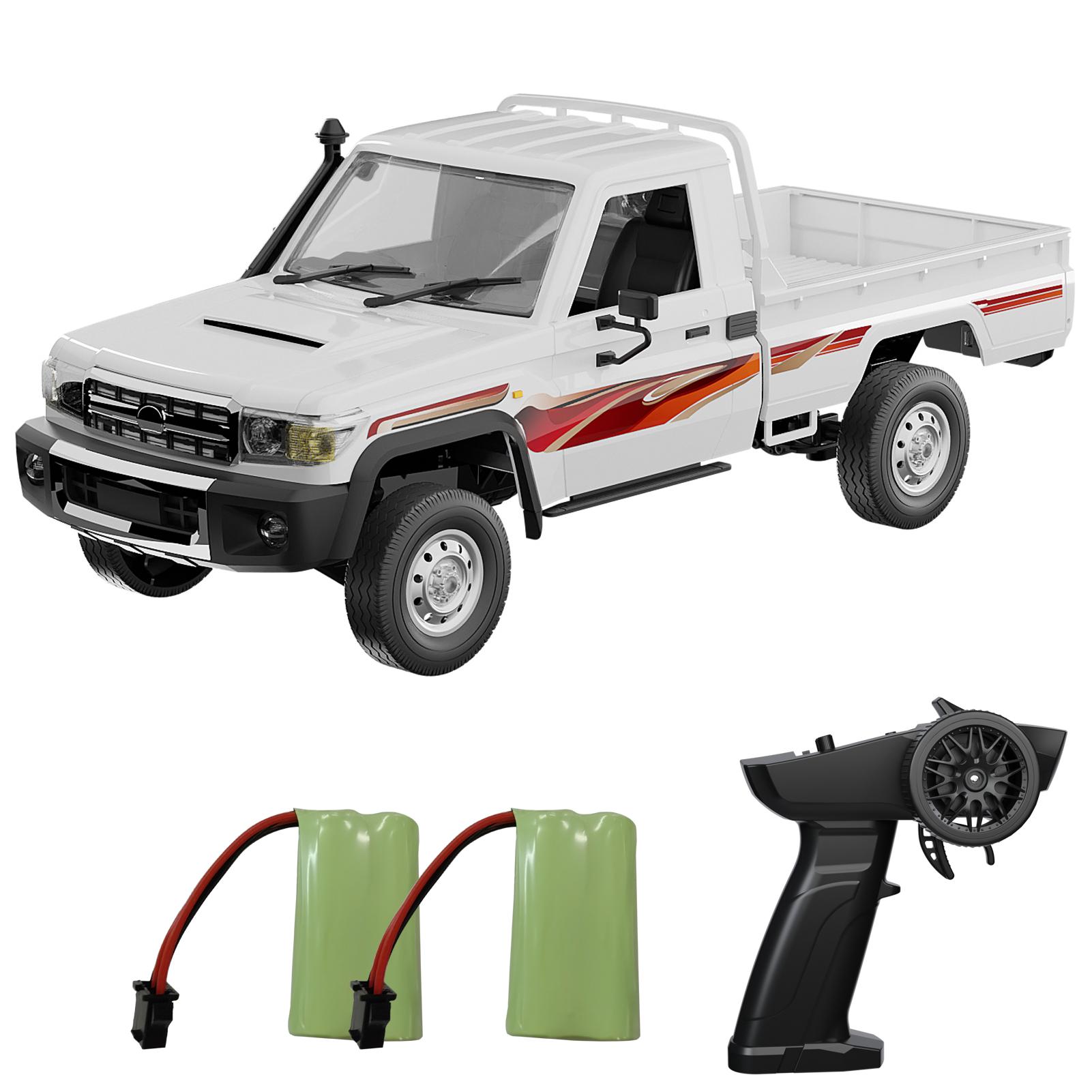 

Remote Control Car, 2.4GHz Electric Vehicle with LED Lights, 1:14 Scale Rechargeable Pickup Truck with 2 Batteries, Toy белый