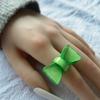 Simple Girls Casual Open Ring Jelly Color Fashion Jewelry Korean Style Ring Bow Ring Finger Ring