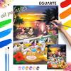 Mickey Mouse Donald Duck Sunset Beach Party Oil Painting Kit Home Decor Gift
