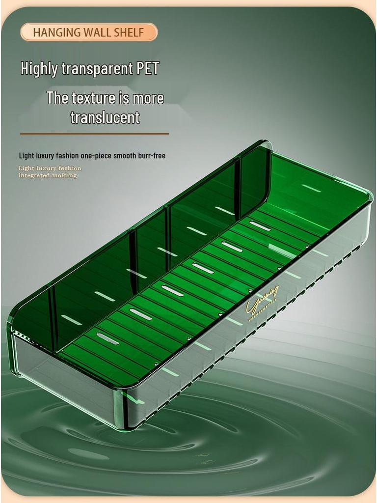 Nástěnný úložný regál do koupelny bez vrtání na toaletní potřeby a kosmetiku
