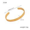 European Fashion Gold-Plated Titanium Open Cuff Bracelet Douyin Celebrity Style