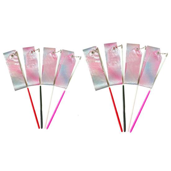 2 ks gymnastických stuh s hůlkou Silná třpytivá Měkká hladká Dlouhá stuha Trénink 2/4 m Umělecká tančící Vlající tyč Stuhy Dětská hračka