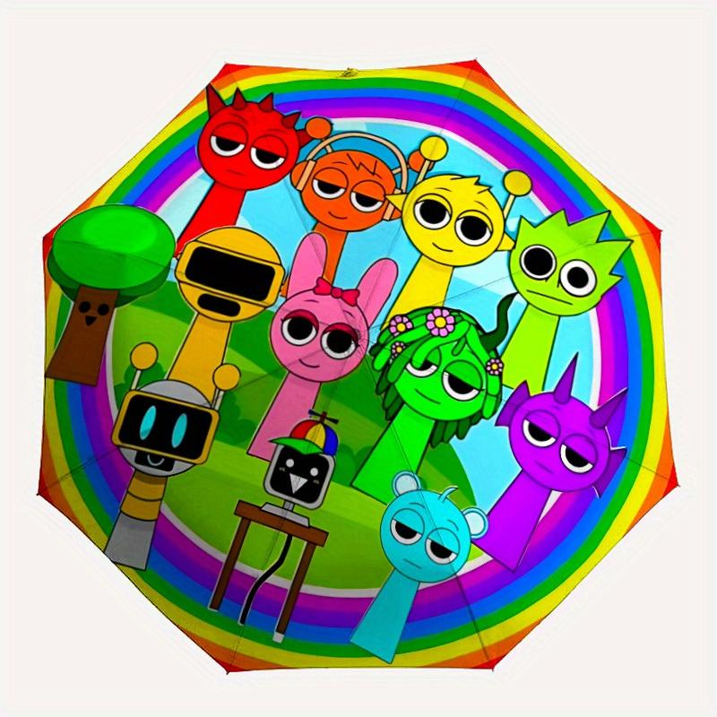 

1pc Rainbow Friends Automatic Umbrella 8-Bone, Outdoor Adventures, Durable Canopy Material yy280828147