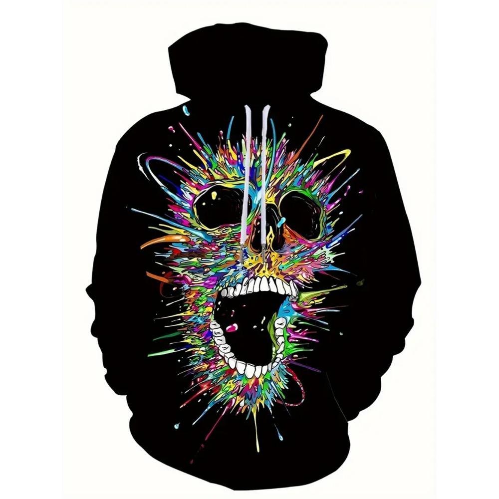 Skull Graphics 3D Printed Men's Hoodie Tops Spring Autumn Fashion Unisex Sweatshirt Hip Hop Streetwear Casual Men's Clothing